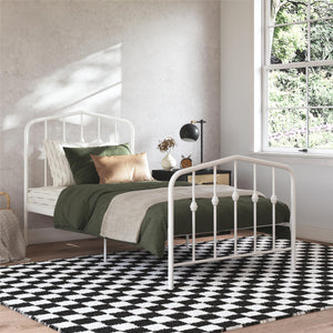 Novogratz Bushwick Metal Bed - Off White - Twin