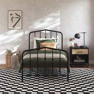 Novogratz Bushwick Metal Bed - Black - Twin