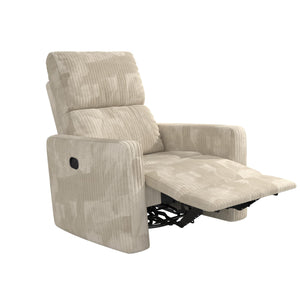 DHP Lukas Swivel Pushback Recliner - Cream - 1-Seater