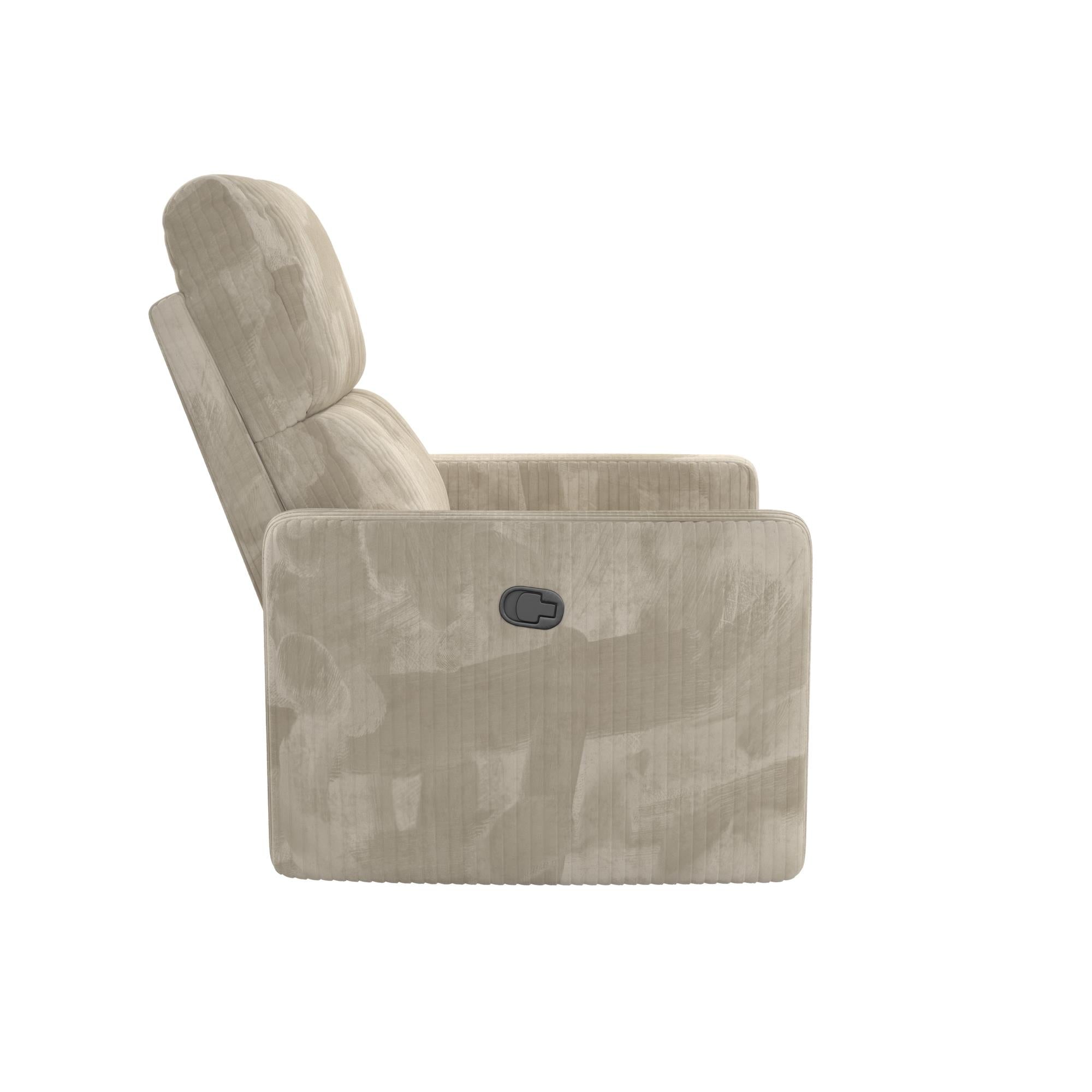 DHP Lukas Swivel Pushback Recliner - Cream - 1-Seater