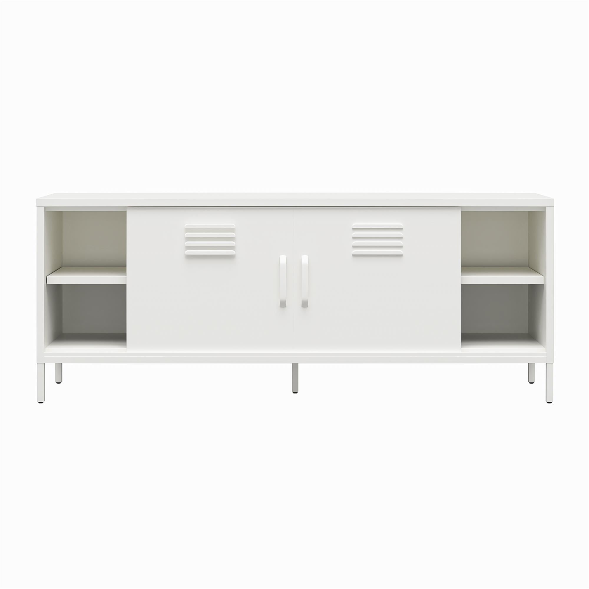 RealRooms Mission District Metal Locker-Style TV Stand for TVs up to 65" - White