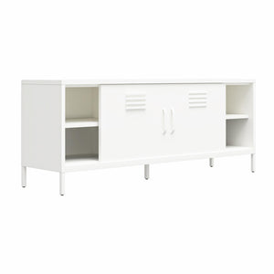 RealRooms Mission District Metal Locker-Style TV Stand for TVs up to 65" - White