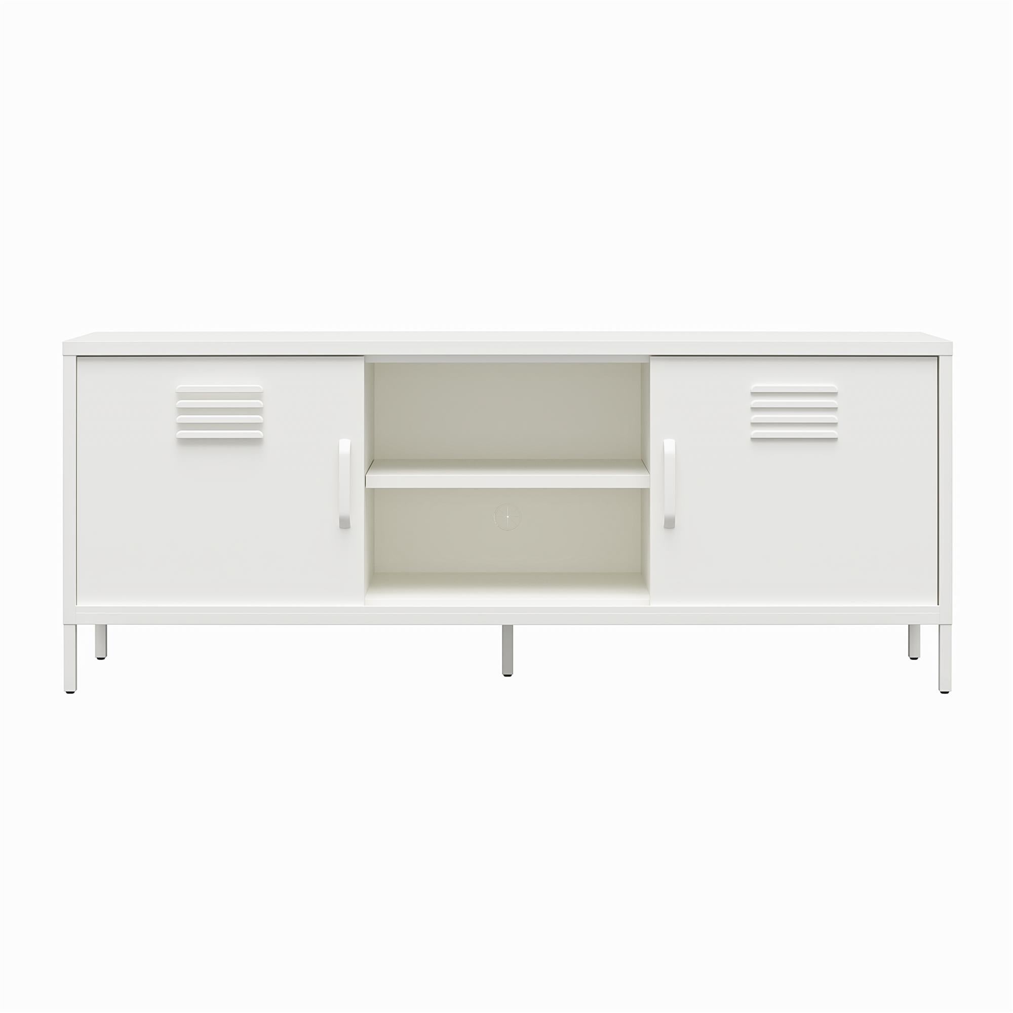 RealRooms Mission District Metal Locker-Style TV Stand for TVs up to 65" - White