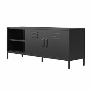 RealRooms Mission District Metal Locker-Style TV Stand for TVs up to 65" - Black
