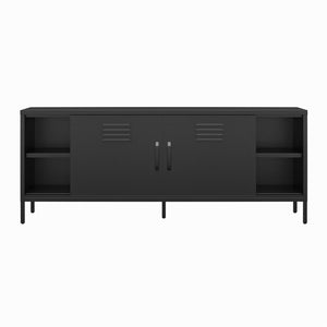 RealRooms Mission District Metal Locker-Style TV Stand for TVs up to 65" - Black