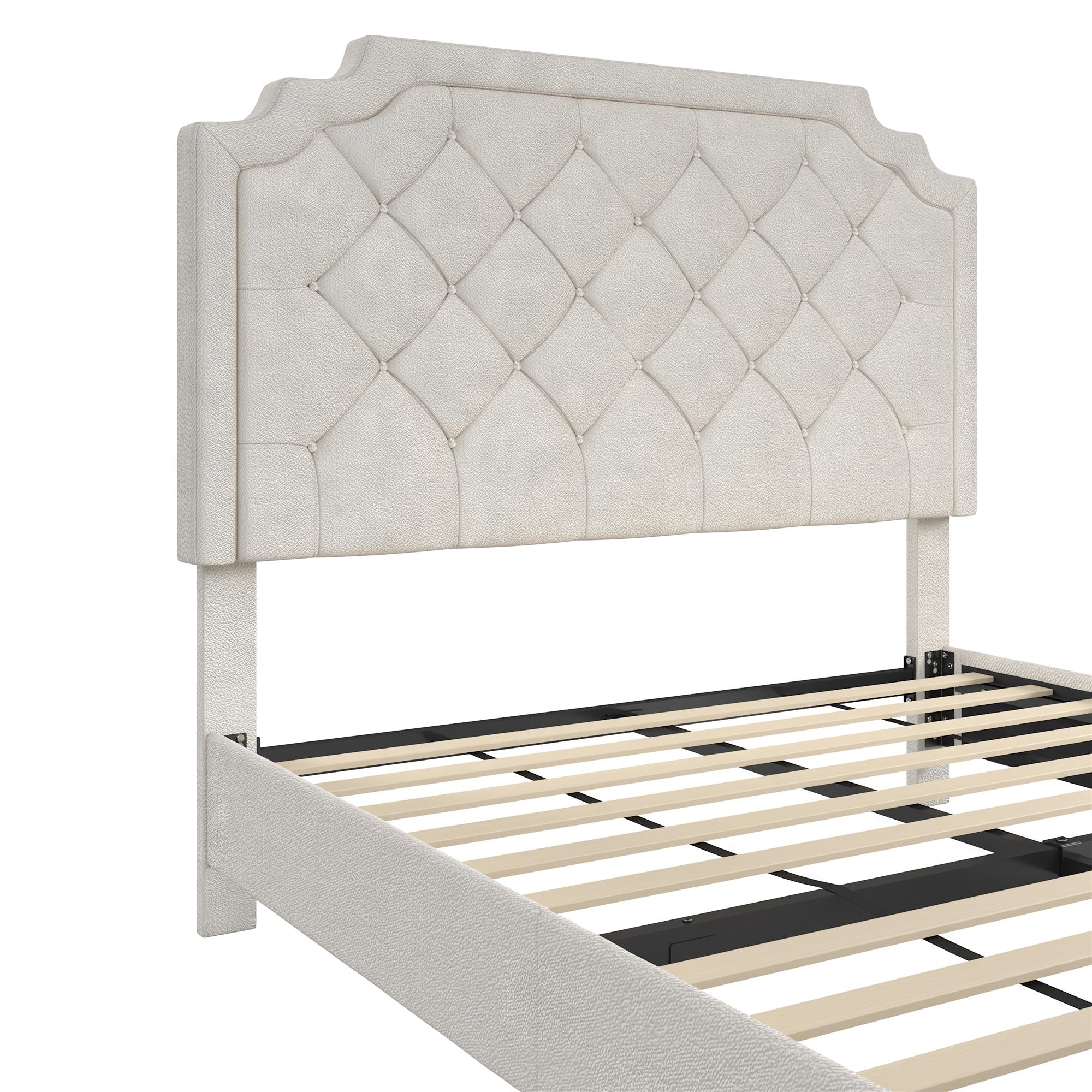 Novogratz Eloise Upholstered  Bed - Ivory - Queen