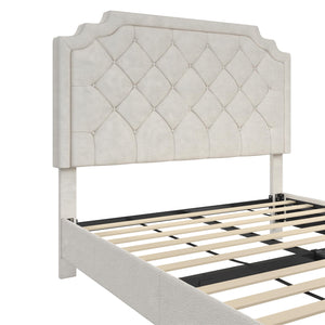 Novogratz Eloise Upholstered  Bed - Ivory - Queen