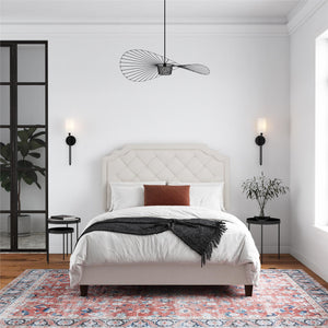 Novogratz Eloise Upholstered  Bed - Ivory - Queen