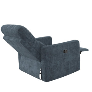 DHP Lukas Swivel Pushback Recliner - Blue - 1-Seater