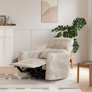 DHP Lukas Swivel Pushback Recliner - Cream - 1-Seater