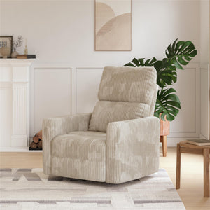 DHP Lukas Swivel Pushback Recliner - Cream - 1-Seater