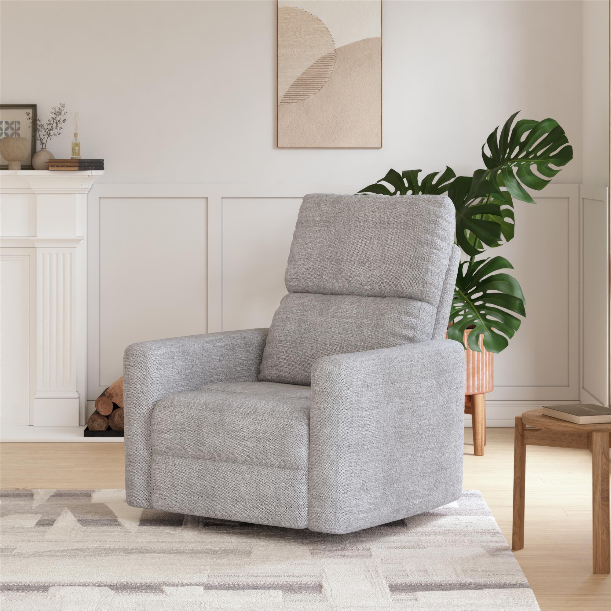 DHP Lukas Swivel Pushback Recliner - Light Gray - 1-Seater