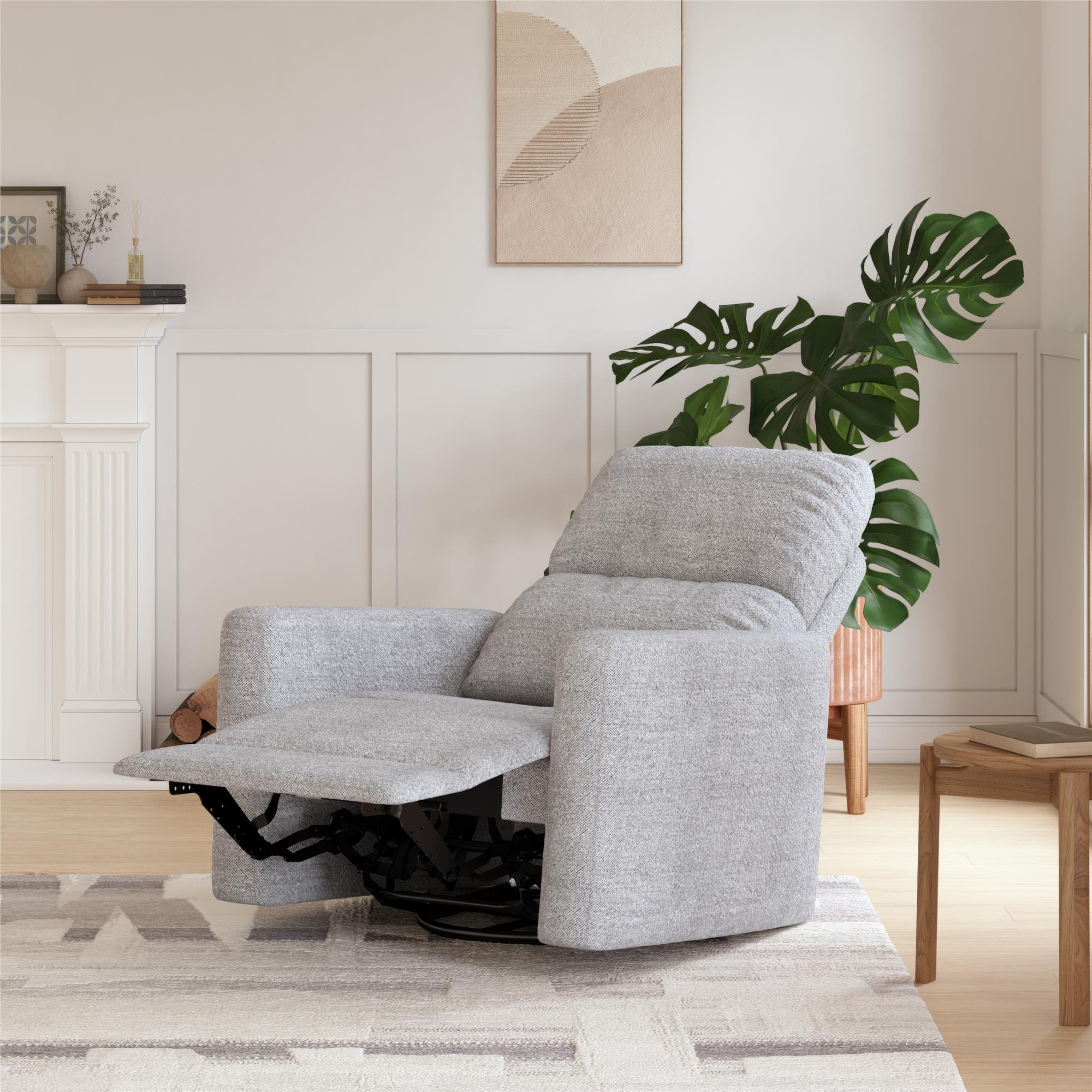 DHP Lukas Swivel Pushback Recliner - Light Gray - 1-Seater