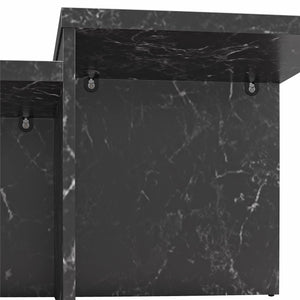 CosmoLiving Brielle Two-Tiered Coffee Table, Faux Black Marble - Black Marble