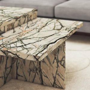 CosmoLiving Brielle Two-Tiered Coffee Table, Faux Onyx Marble - Onyx Marble