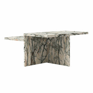CosmoLiving Brielle Two-Tiered Coffee Table, Faux Onyx Marble - Onyx Marble