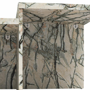 CosmoLiving Brielle Two-Tiered Coffee Table, Faux Onyx Marble - Onyx Marble