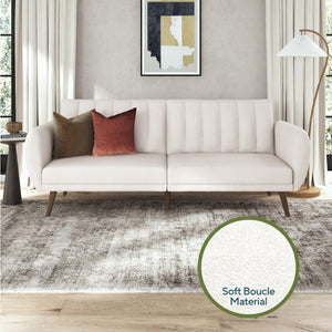 Novogratz Brittany Futon Sofa Bed - Ivory Boucle
