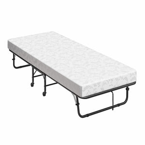 DHP Folding Cot Guest Bed with 5" Mattress - Black - Twin