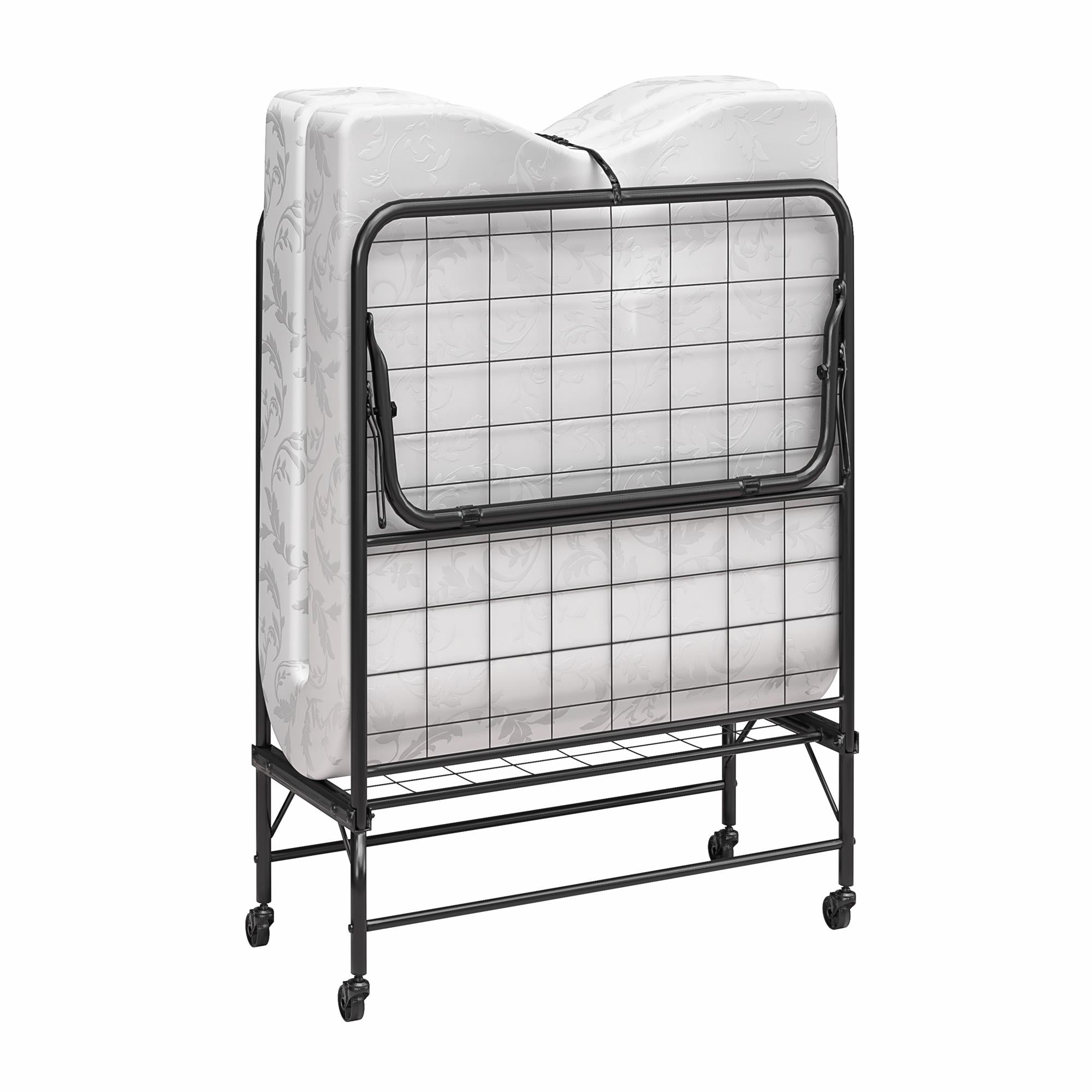 DHP Folding Cot Guest Bed with 5" Mattress - Black - Twin