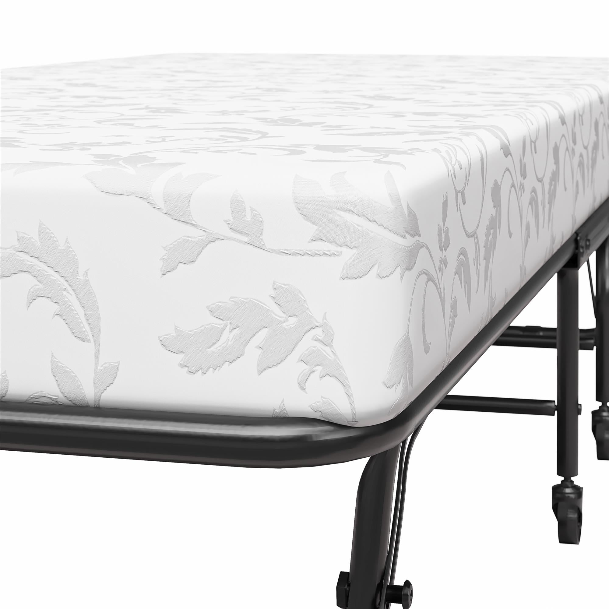 DHP Folding Cot Guest Bed with 5" Mattress - Black - Twin