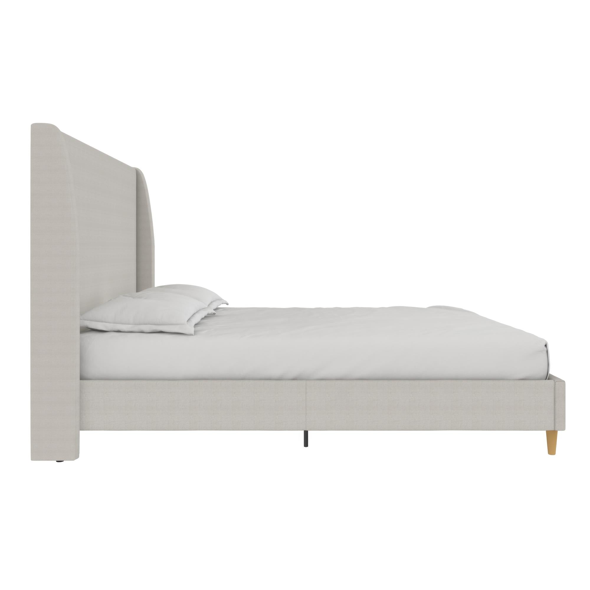 Mr. Kate Tess Upholstered Wingback Bed - Whiskey Gray Linen - King