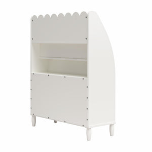Max & Finn Cloud Kids' Bookshelf with Toy Storage Organizer - White