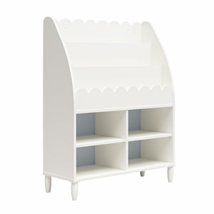 Max & Finn Cloud Kids' Bookshelf with Toy Storage Organizer - White