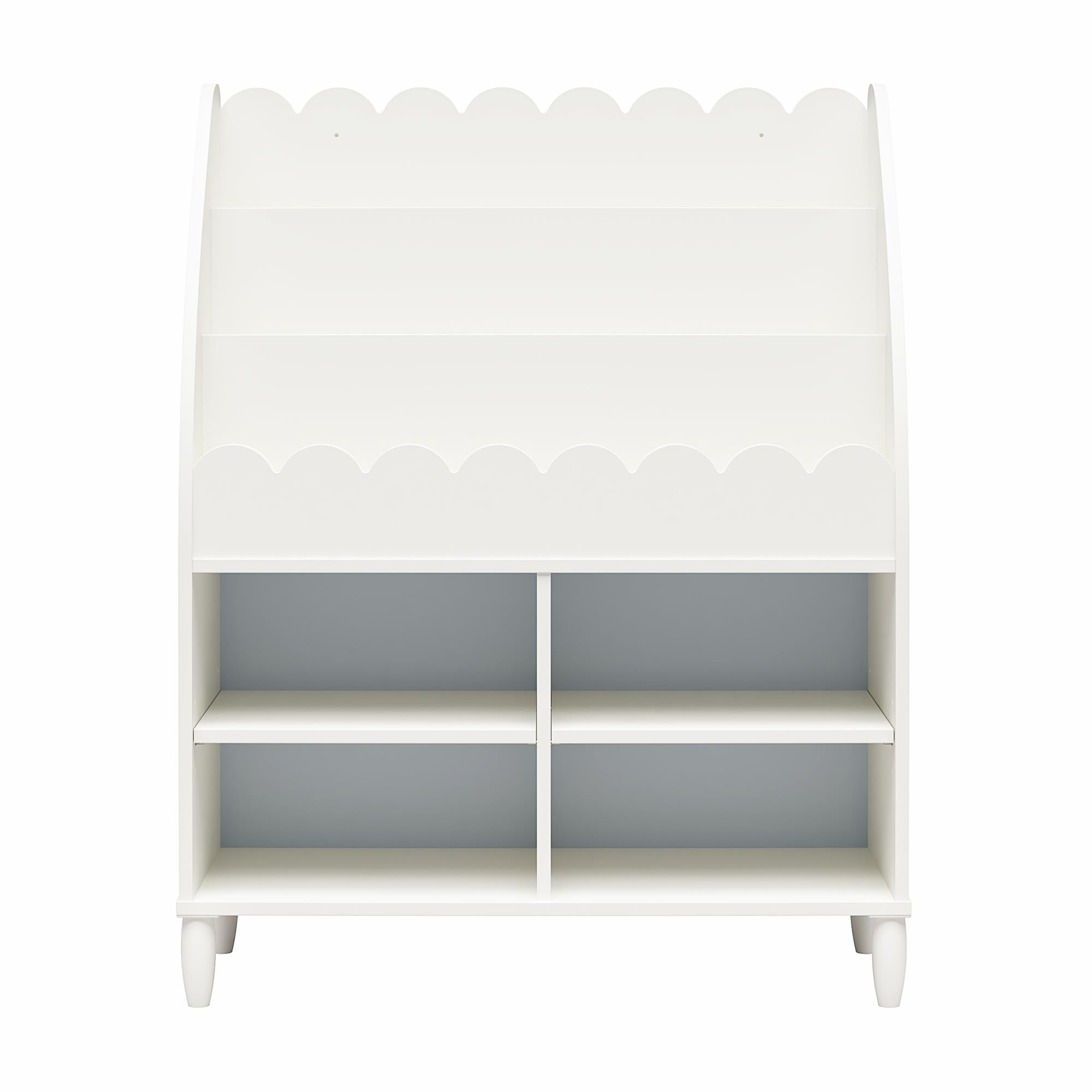 Max & Finn Cloud Kids' Bookshelf with Toy Storage Organizer - White