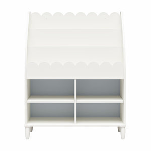 Max & Finn Cloud Kids' Bookshelf with Toy Storage Organizer - White