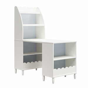 Max & Finn Cloud Kids' Desk with Shelves - White