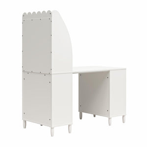 Max & Finn Cloud Kids' Desk with Shelves - White