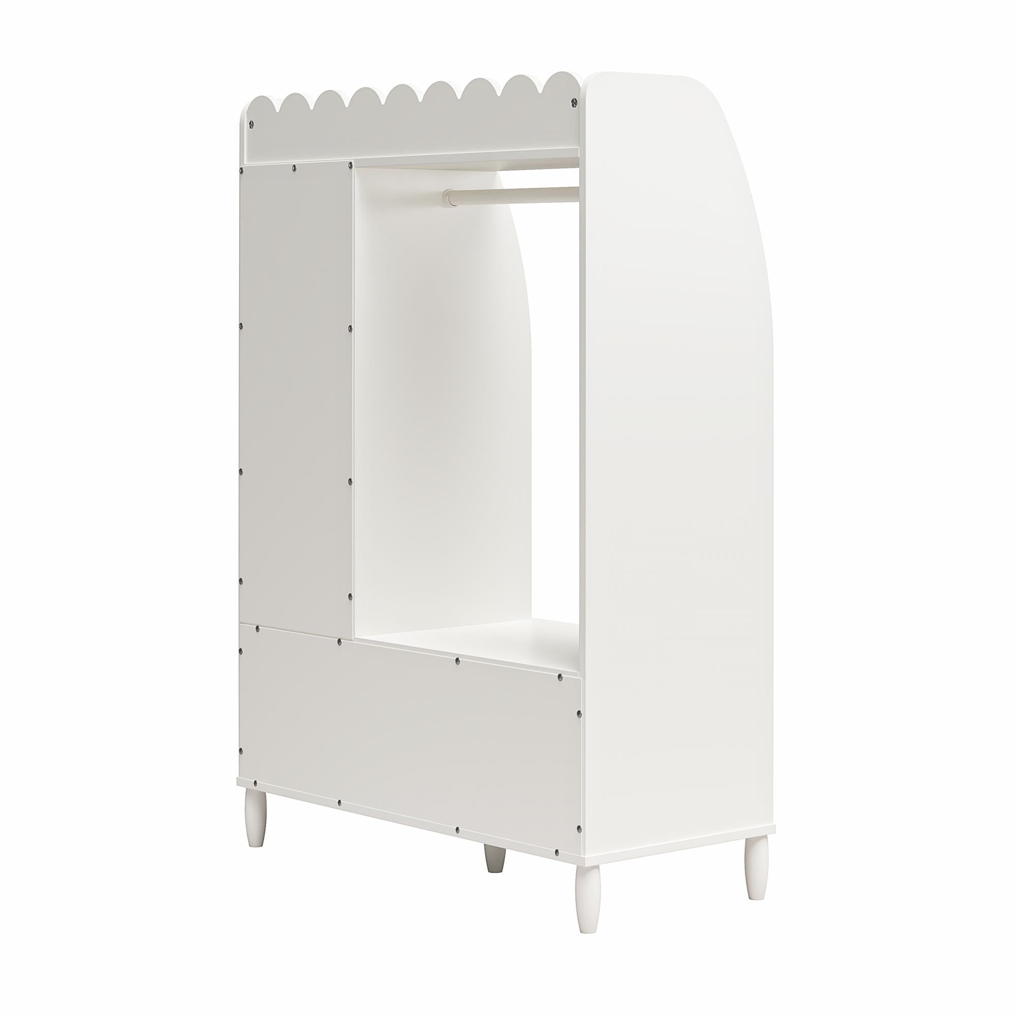 Max & Finn Cloud Kids Dress Up Storage Rack with Toy Organizer - White