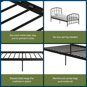Novogratz Bushwick Metal Bed - Black - Twin