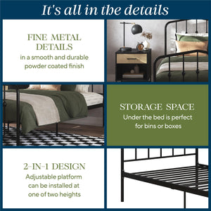 Novogratz Bushwick Metal Bed - Black - Twin