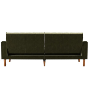 Mr. Kate Stella Vintage Futon Sofa Bed - Olive Green Velvet - 3-Seater
