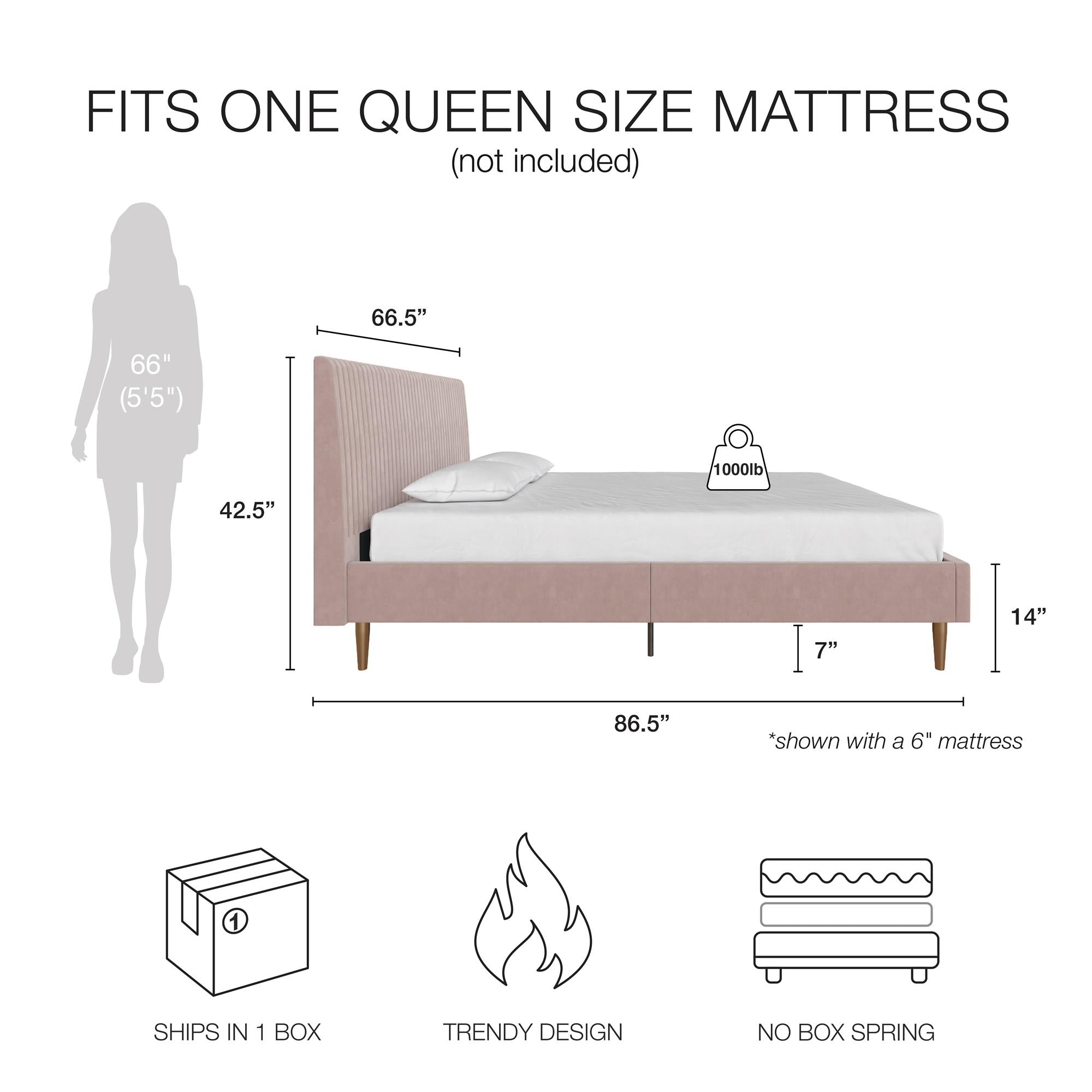 Mr. Kate Daphne Upholstered Bed - Blush - Queen