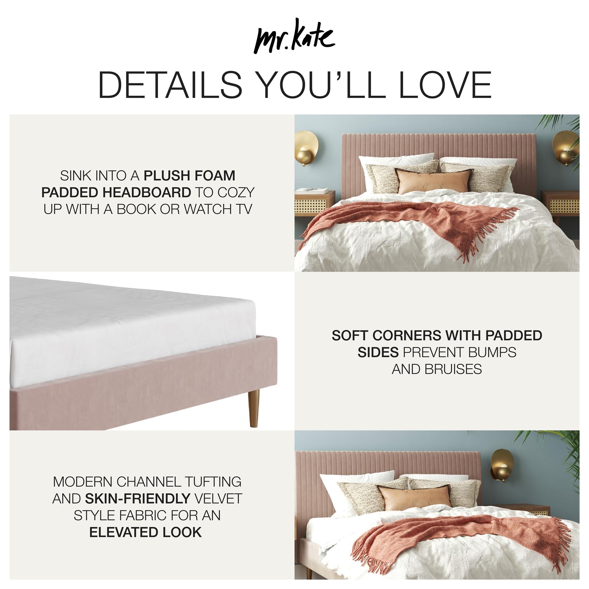 Mr. Kate Daphne Upholstered Bed - Blush - Queen