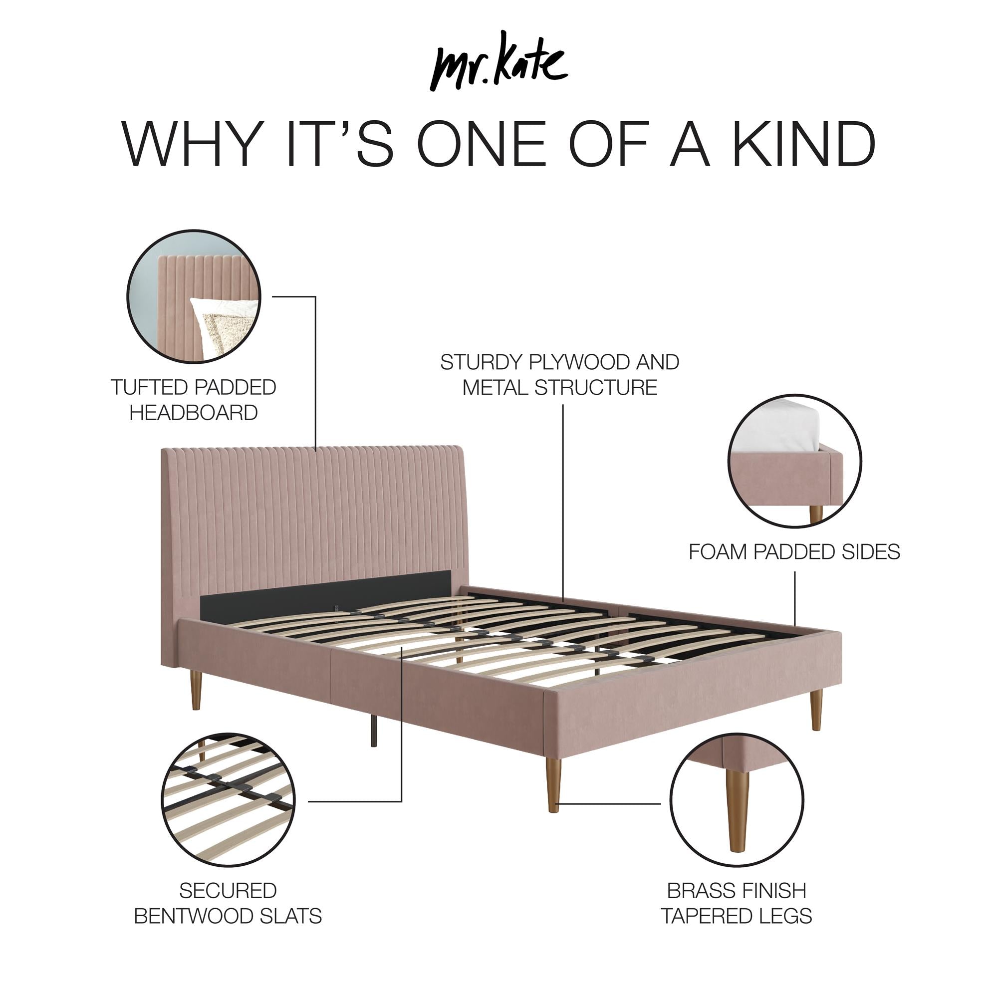 Mr. Kate Daphne Upholstered Bed - Blush - Full