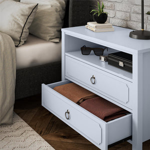 Novogratz Her Majesty 2-Drawer Nightstand, Powder Blue - Powder Blue