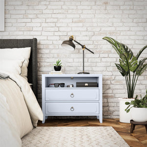 Novogratz Her Majesty 2-Drawer Nightstand, Powder Blue - Powder Blue