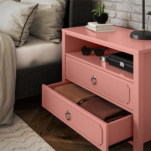 Novogratz Her Majesty 2-Drawer Nightstand, Dusty Rose - Dusty Rose