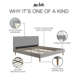 Mr. Kate Daphne Upholstered Bed - Light Gray - King