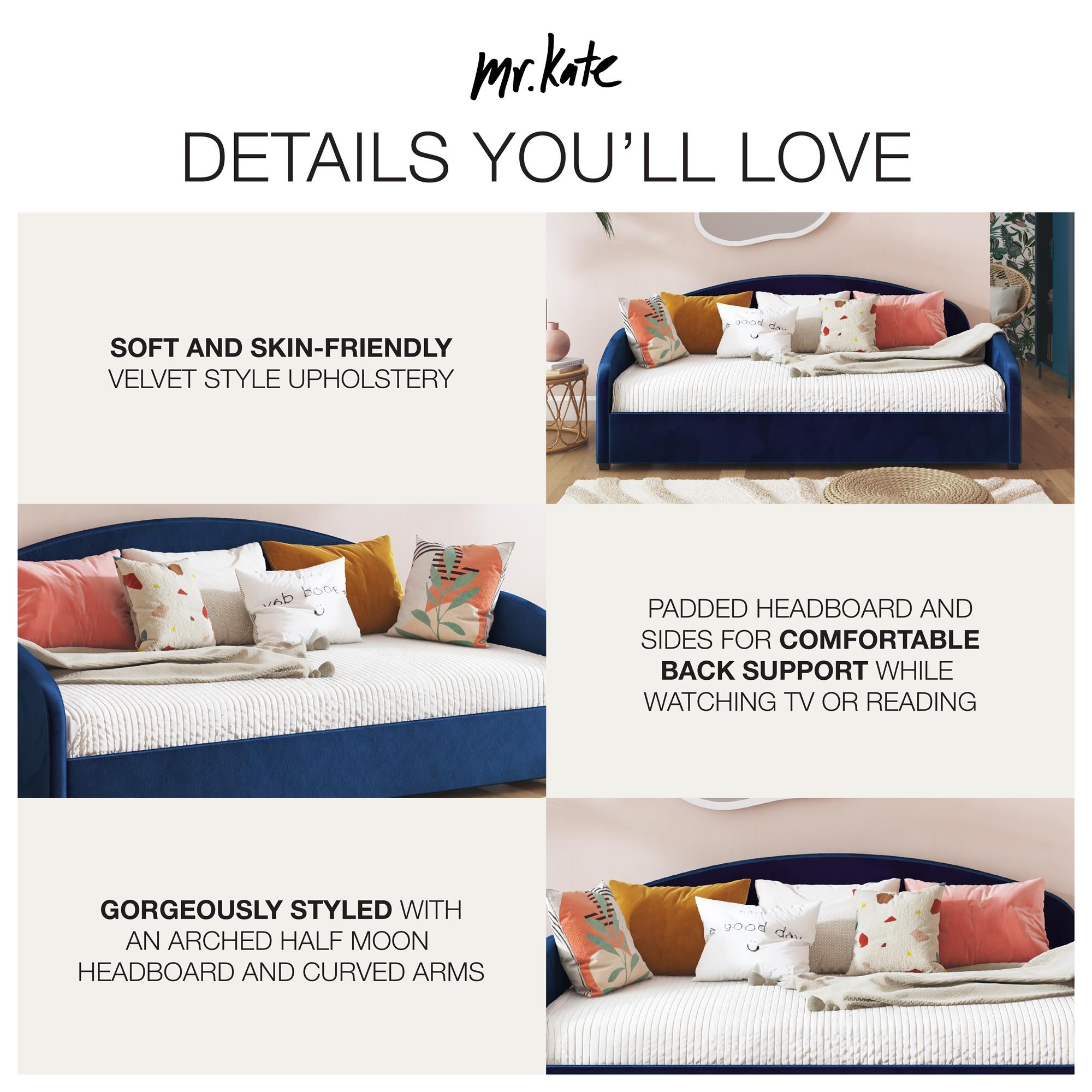 Mr. Kate Moon Upholstered Daybed - Blue - Twin