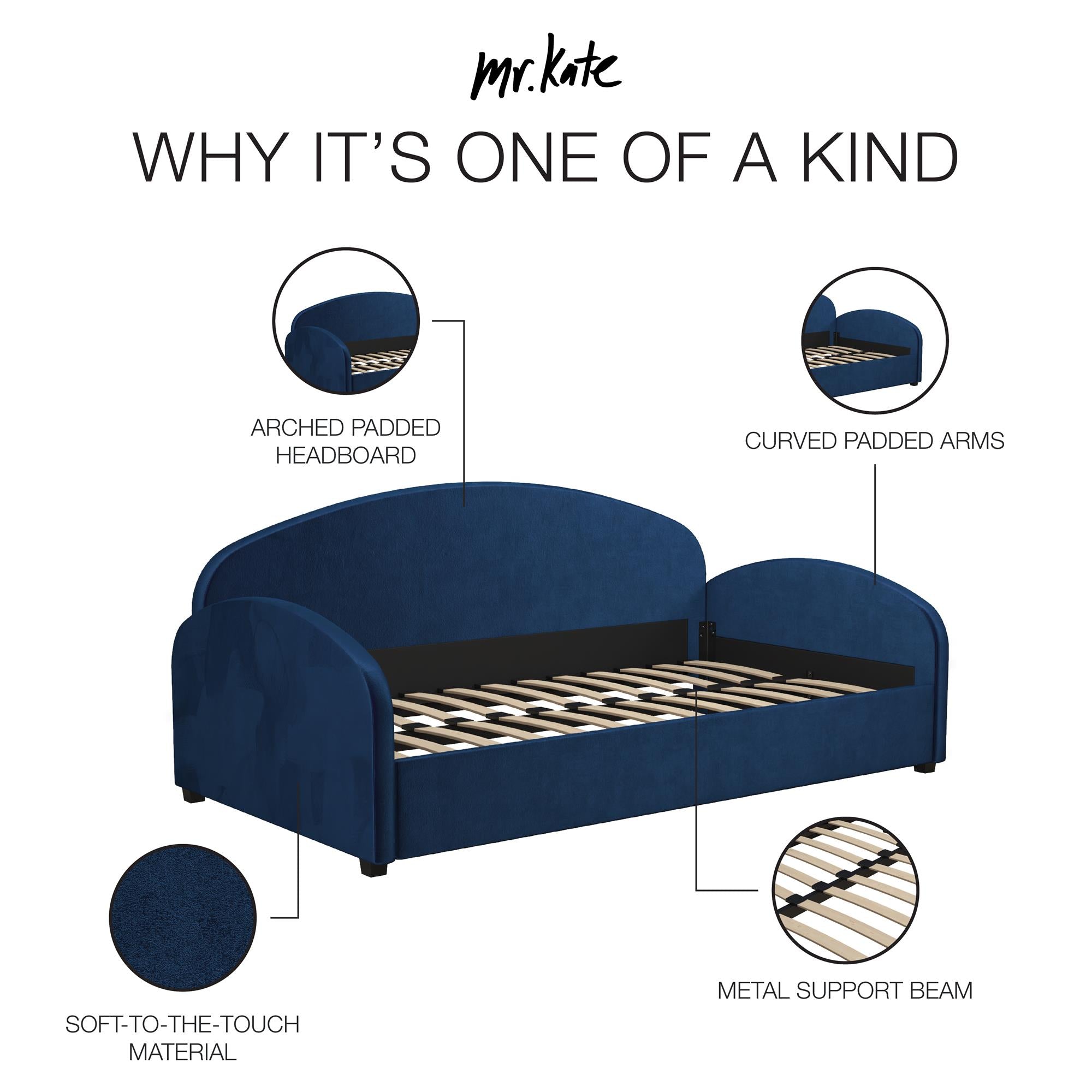 Mr. Kate Moon Upholstered Daybed - Blue - Twin