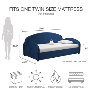 Mr. Kate Moon Upholstered Daybed - Blue - Twin