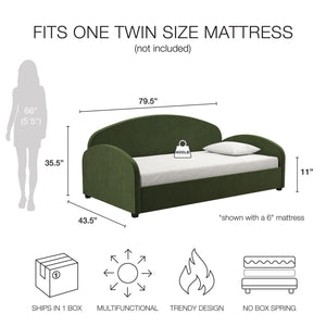 Mr. Kate Moon Upholstered Daybed - Olive Green - Twin
