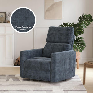 DHP Lukas Swivel Pushback Recliner - Blue - 1-Seater