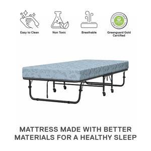 DHP Folding Cot Guest Bed with 4" Mattress - Black - Twin