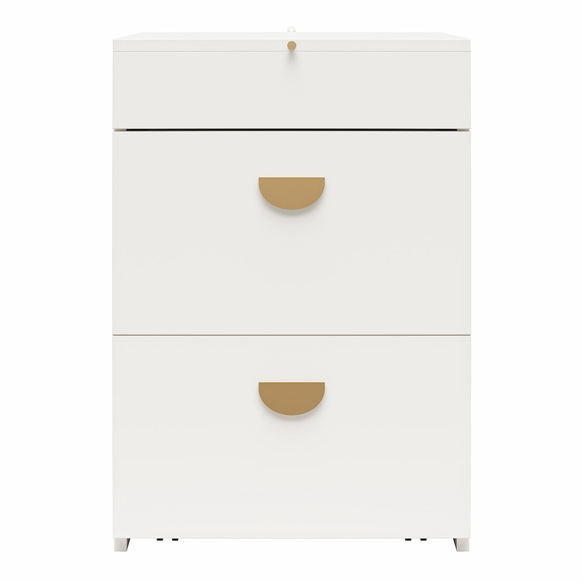 Ameriwood Home 3-in-1 Vanity Set, Makeup Storage Desk & Stool, Mirror w/ LED lights & USB Charging Station - White